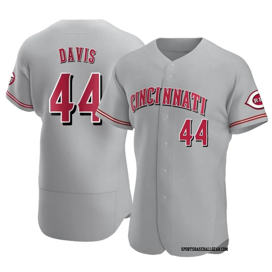 Eric Davis Men's Cincinnati Reds Gray Authentic Road Jersey