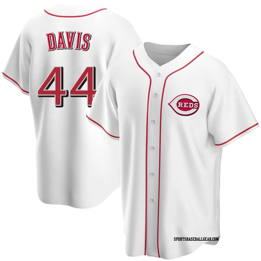 Eric Davis Men's Cincinnati Reds White Replica Home Jersey