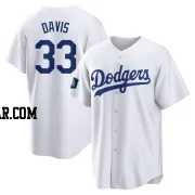 Eric Davis Men's Los Angeles Dodgers White Replica 2024 World Tour Seoul Series Home Jersey