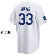 Eric Davis Men's Los Angeles Dodgers White Replica 2024 World Tour Seoul Series Home Jersey