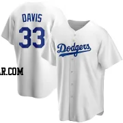 Eric Davis Men's Los Angeles Dodgers White Replica Home Jersey