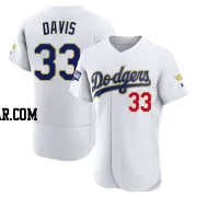 Eric Davis Men's Los Angeles Dodgers White/Gold Authentic 2021 Gold Program Player Jersey