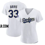 Eric Davis Women's Los Angeles Dodgers White/Gold Authentic 2021 Gold Program Player Jersey