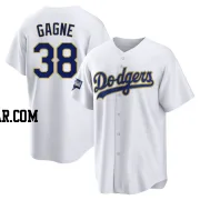 Eric Gagne Men's Los Angeles Dodgers White/Gold Replica 2021 Gold Program Player Jersey