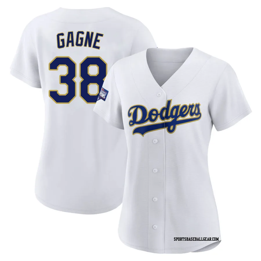 Eric Gagne Women's Los Angeles Dodgers White/Gold Authentic 2021 Gold Program Player Jersey