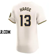 Eric Haase Men's Milwaukee Brewers Cream Elite Home Jersey