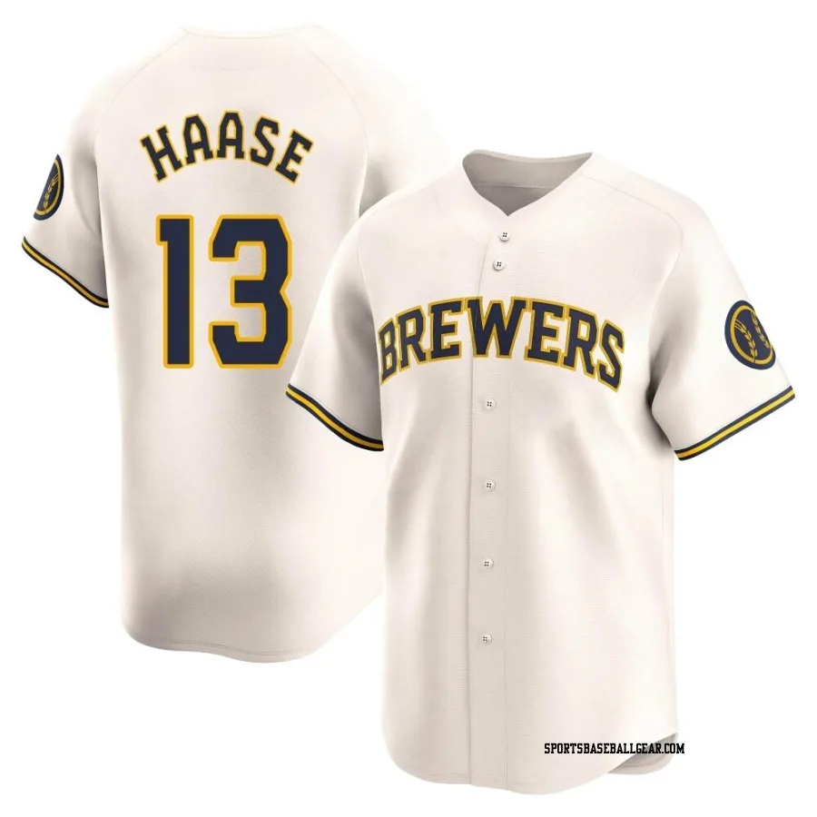 Eric Haase Men's Milwaukee Brewers Cream Limited Home Jersey