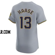 Eric Haase Men's Milwaukee Brewers Gray Elite Road Jersey