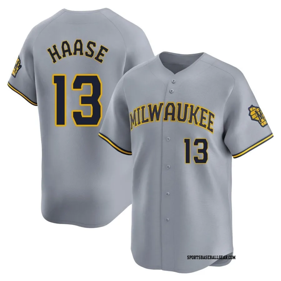 Eric Haase Men's Milwaukee Brewers Gray Limited Away Jersey