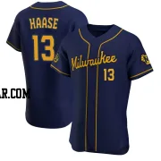 Eric Haase Men's Milwaukee Brewers Navy Authentic Alternate Jersey