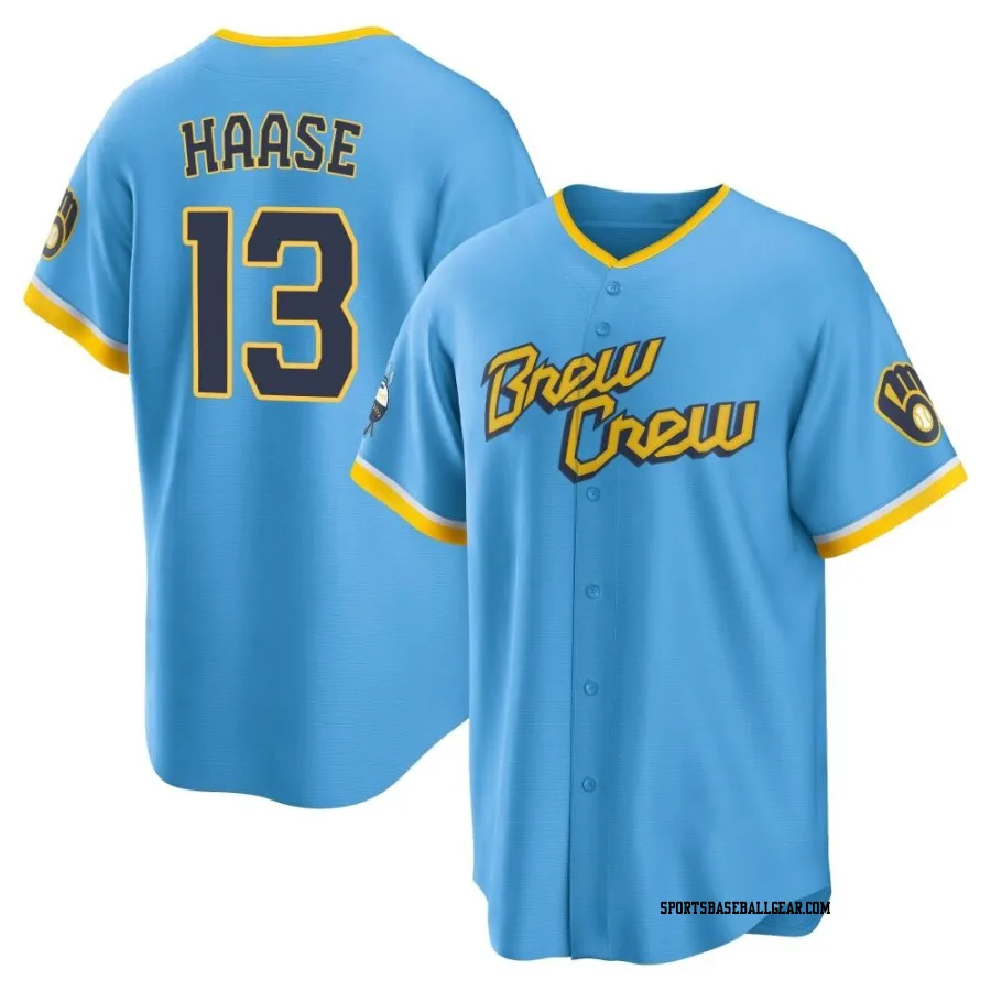 Eric Haase Youth Milwaukee Brewers Blue Replica Powder 2022 City Connect Jersey