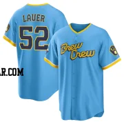 Eric Lauer Men's Milwaukee Brewers Blue Replica Powder 2022 City Connect Jersey