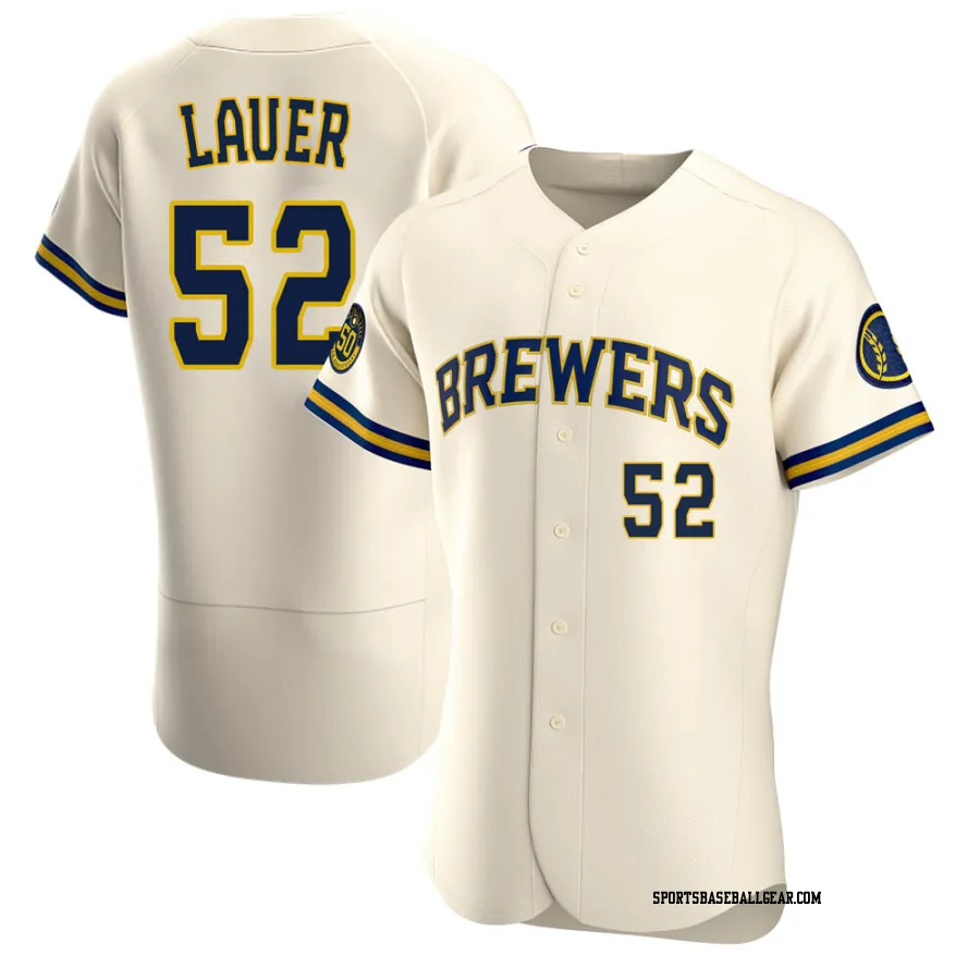 Eric Lauer Men's Milwaukee Brewers Cream Authentic Home Jersey