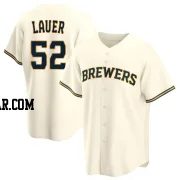 Eric Lauer Men's Milwaukee Brewers Cream Replica Home Jersey