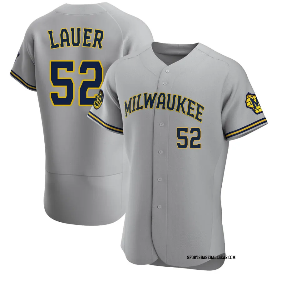 Eric Lauer Men's Milwaukee Brewers Gray Authentic Road Jersey