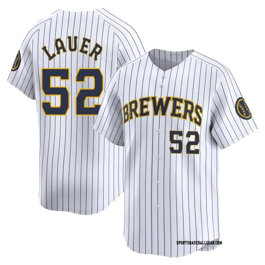 Eric Lauer Men's Milwaukee Brewers White Limited Alternate Jersey