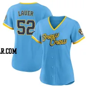 Eric Lauer Women's Milwaukee Brewers Blue Authentic Powder 2022 City Connect Jersey