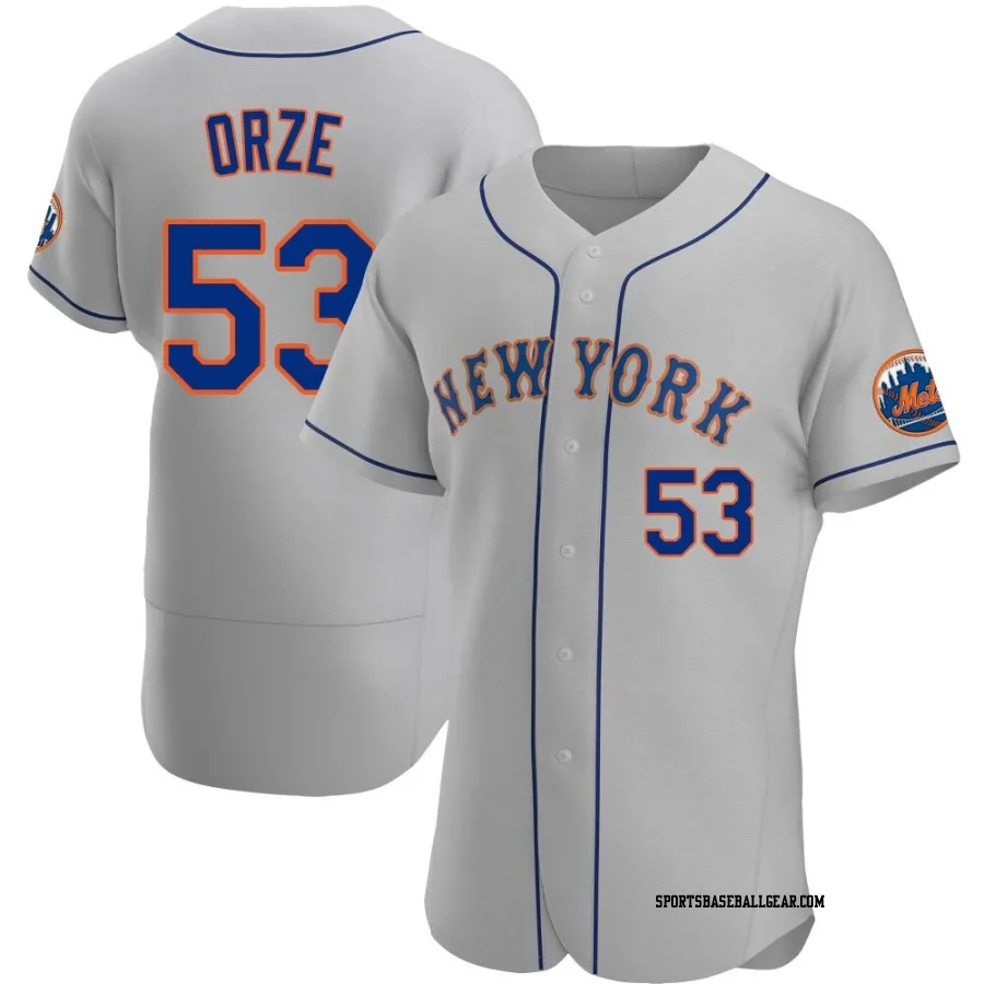 Eric Orze Men's New York Mets Gray Authentic Road Jersey