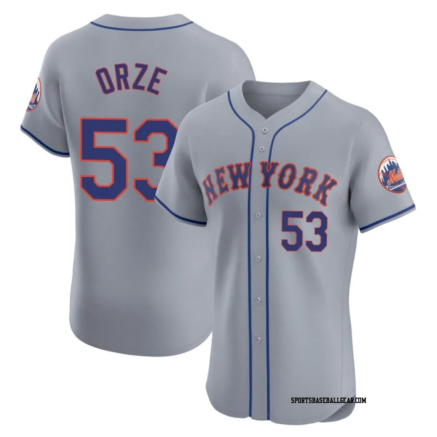 Eric Orze Men's New York Mets Gray Elite Road Jersey