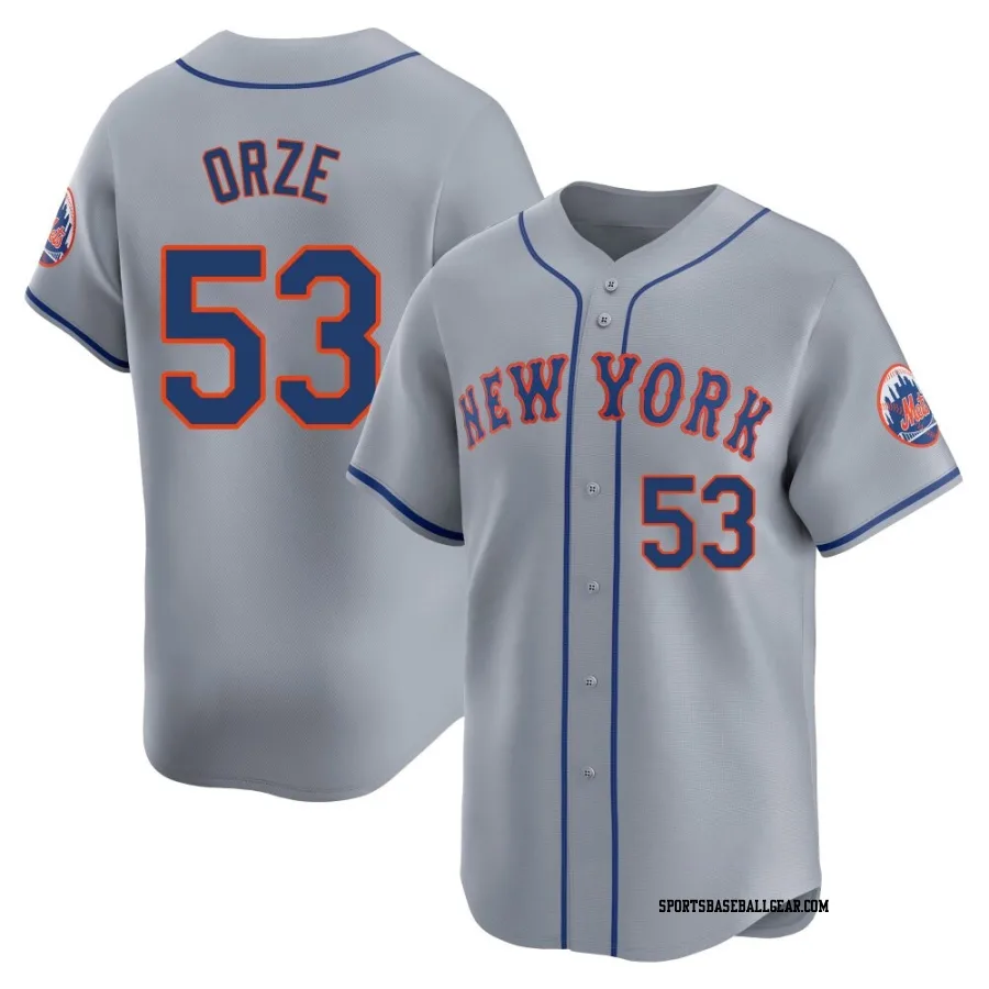 Eric Orze Men's New York Mets Gray Limited Away Jersey