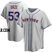 Eric Orze Men's New York Mets Gray Replica Road Jersey