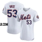 Eric Orze Men's New York Mets White Elite Home Patch Jersey