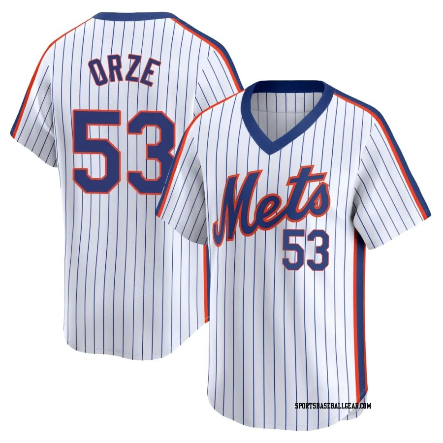 Eric Orze Men's New York Mets White Limited Cooperstown Collection Jersey