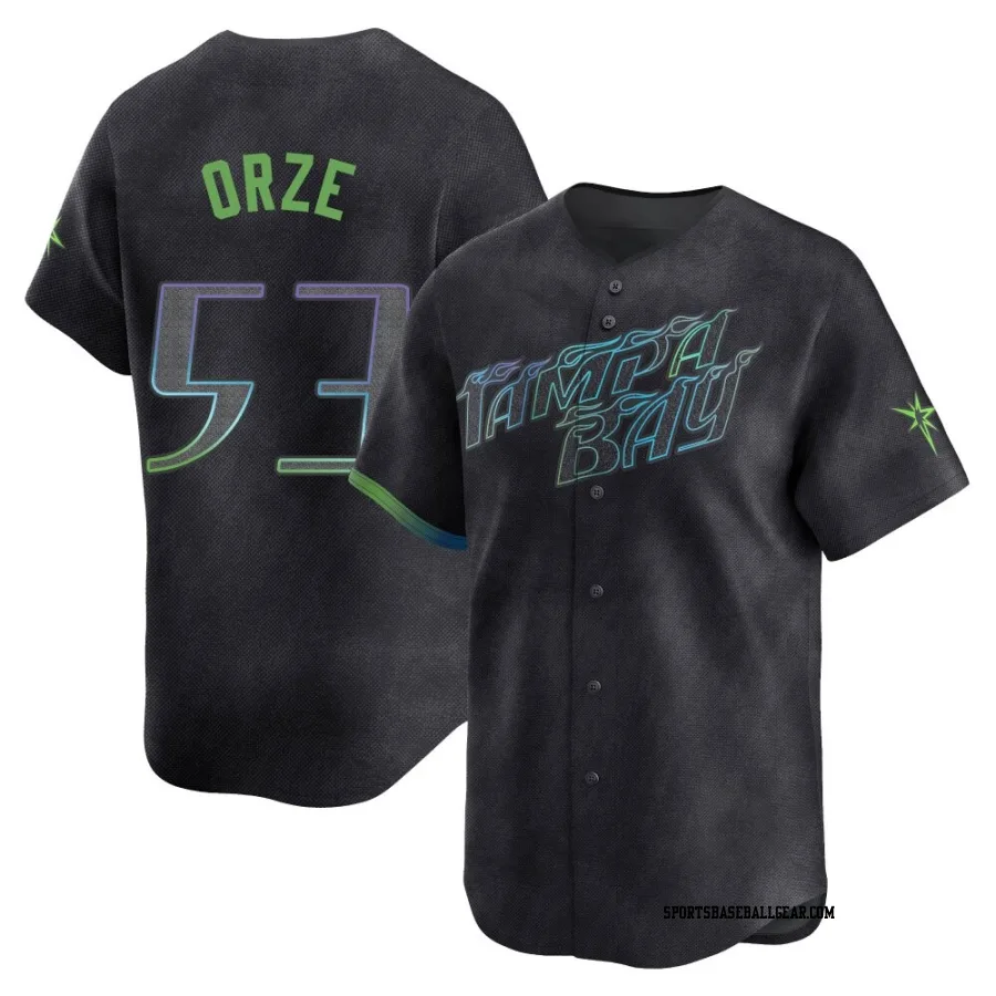 Eric Orze Men's Tampa Bay Rays Charcoal Limited 2024 City Connect Jersey