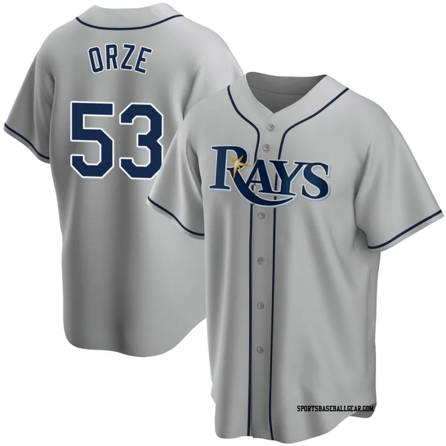 Eric Orze Men's Tampa Bay Rays Gray Replica Road Jersey