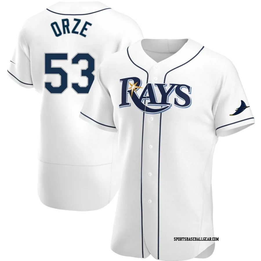 Eric Orze Men's Tampa Bay Rays White Authentic Home Jersey