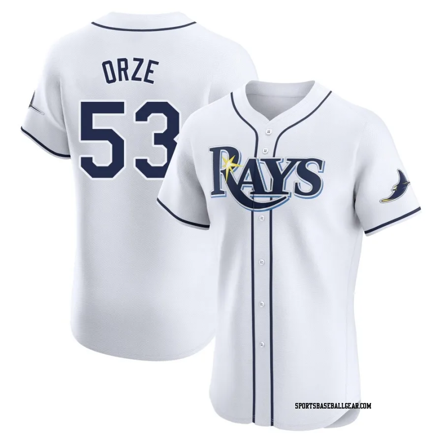 Eric Orze Men's Tampa Bay Rays White Elite Home Jersey