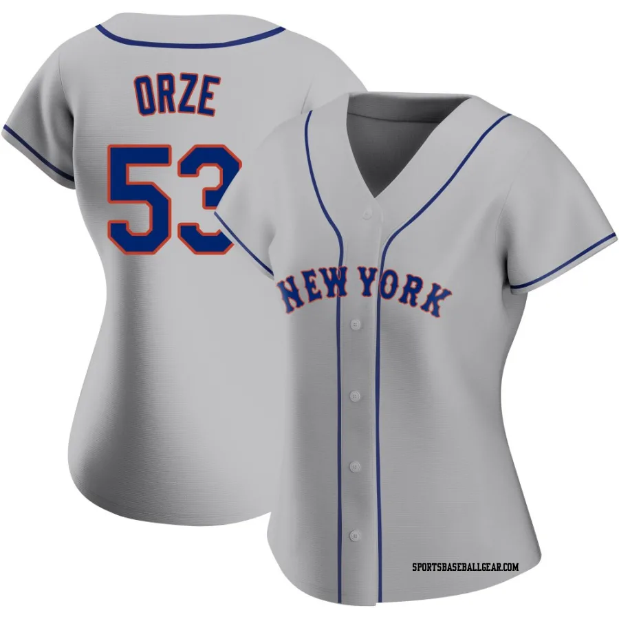 Eric Orze Women's New York Mets Gray Authentic Road Jersey