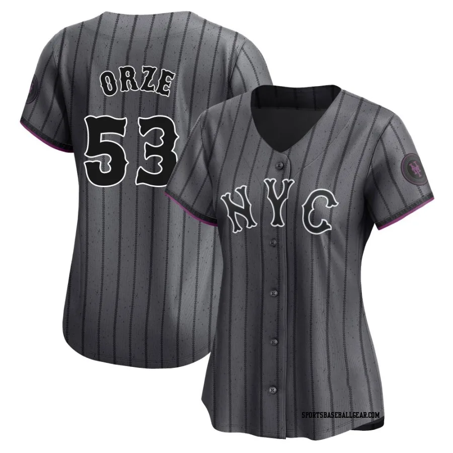 Eric Orze Women's New York Mets Limited Graphite 2024 City Connect Jersey