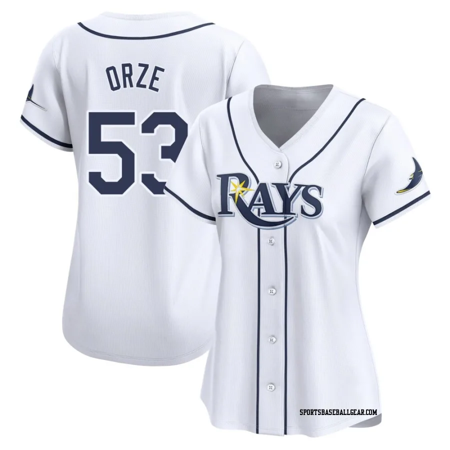 Eric Orze Women's Tampa Bay Rays White Limited Home Jersey