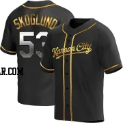 Eric Skoglund Men's Kansas City Royals Black Golden Replica Alternate Jersey