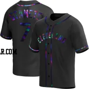 Eric Stamets Men's Cleveland Guardians Black Holographic Replica Alternate Jersey