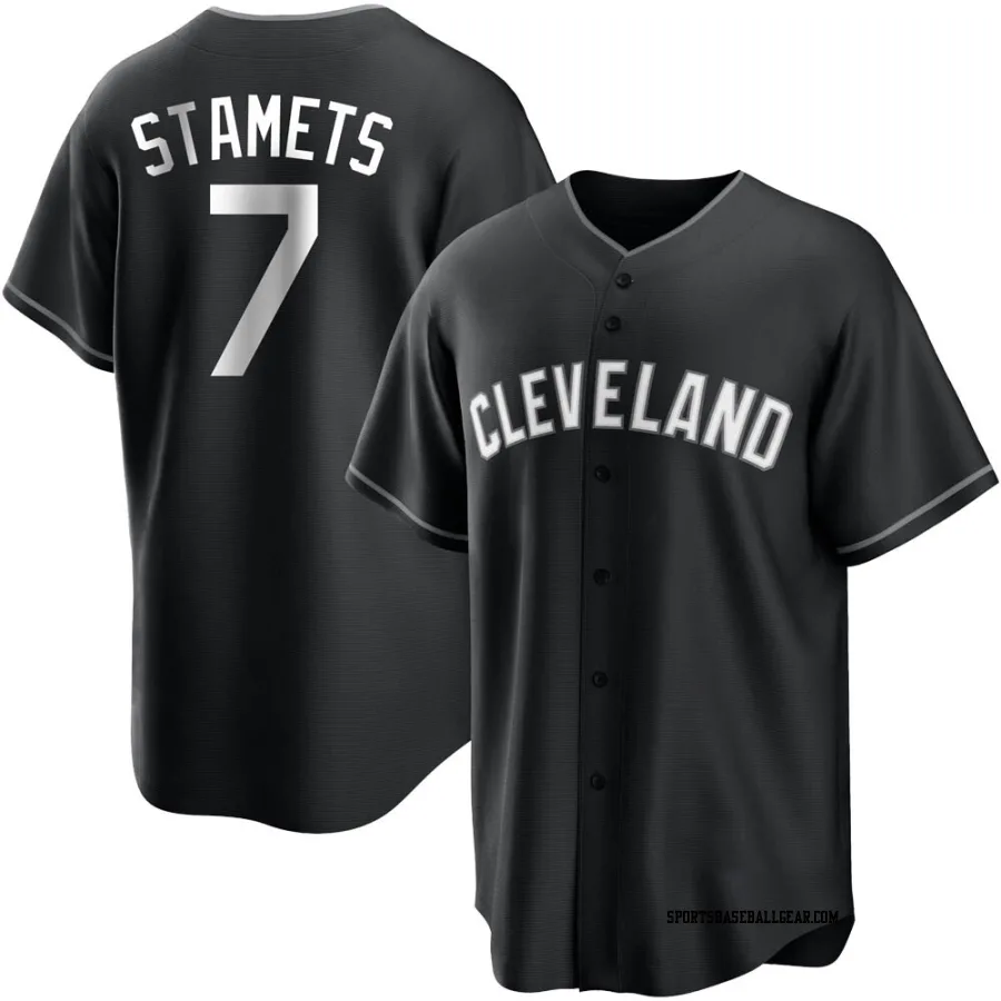 Eric Stamets Men's Cleveland Guardians Black/White Replica Jersey