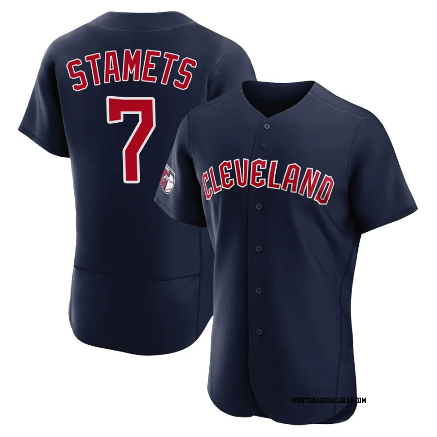 Eric Stamets Men's Cleveland Guardians Navy Authentic Alternate Jersey