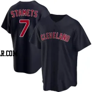 Eric Stamets Men's Cleveland Guardians Navy Replica Alternate Jersey