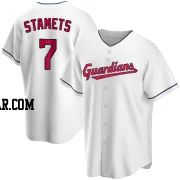 Eric Stamets Men's Cleveland Guardians White Replica Home Jersey