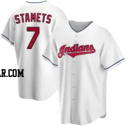 Eric Stamets Men's Cleveland Guardians White Replica Home Jersey