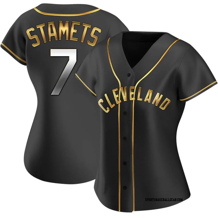 Eric Stamets Women's Cleveland Guardians Black Golden Replica Alternate Jersey