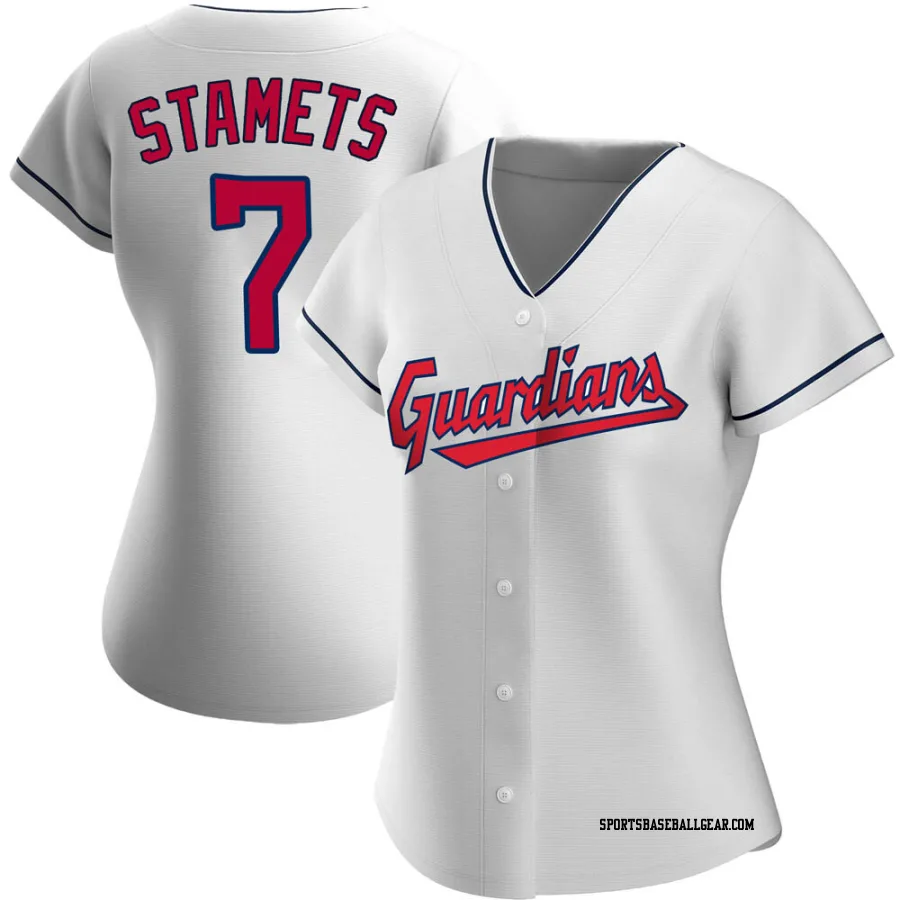 Eric Stamets Women's Cleveland Guardians White Replica Home Jersey