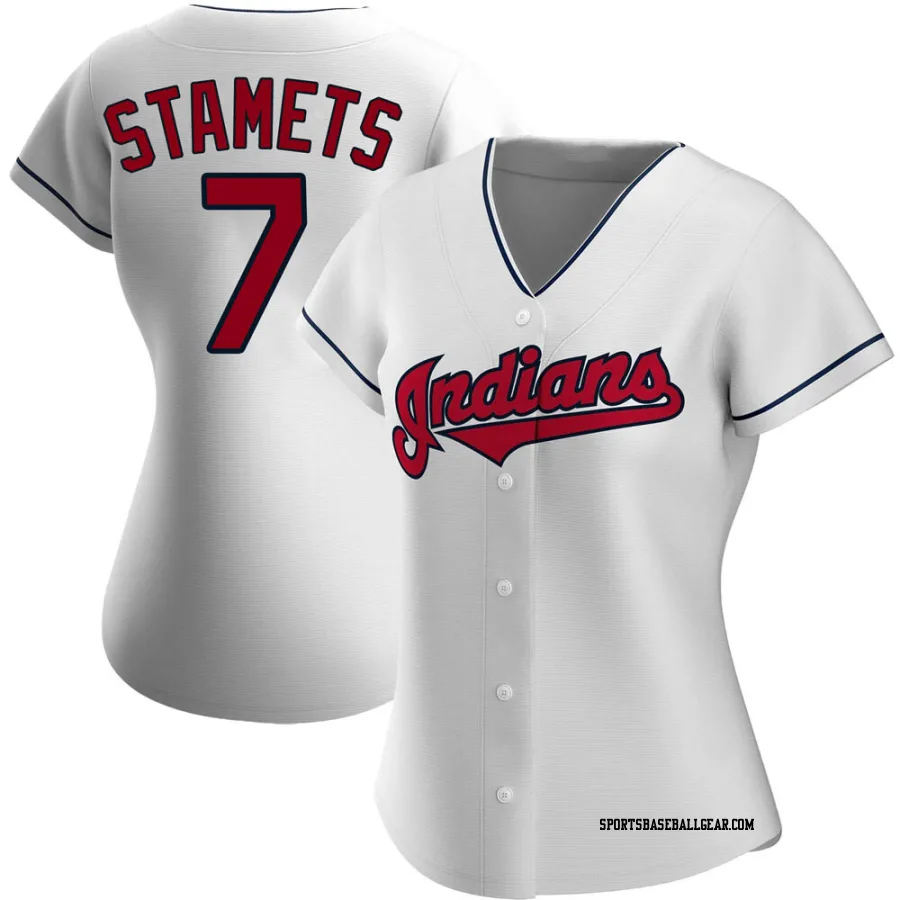 Eric Stamets Women's Cleveland Guardians White Replica Home Jersey