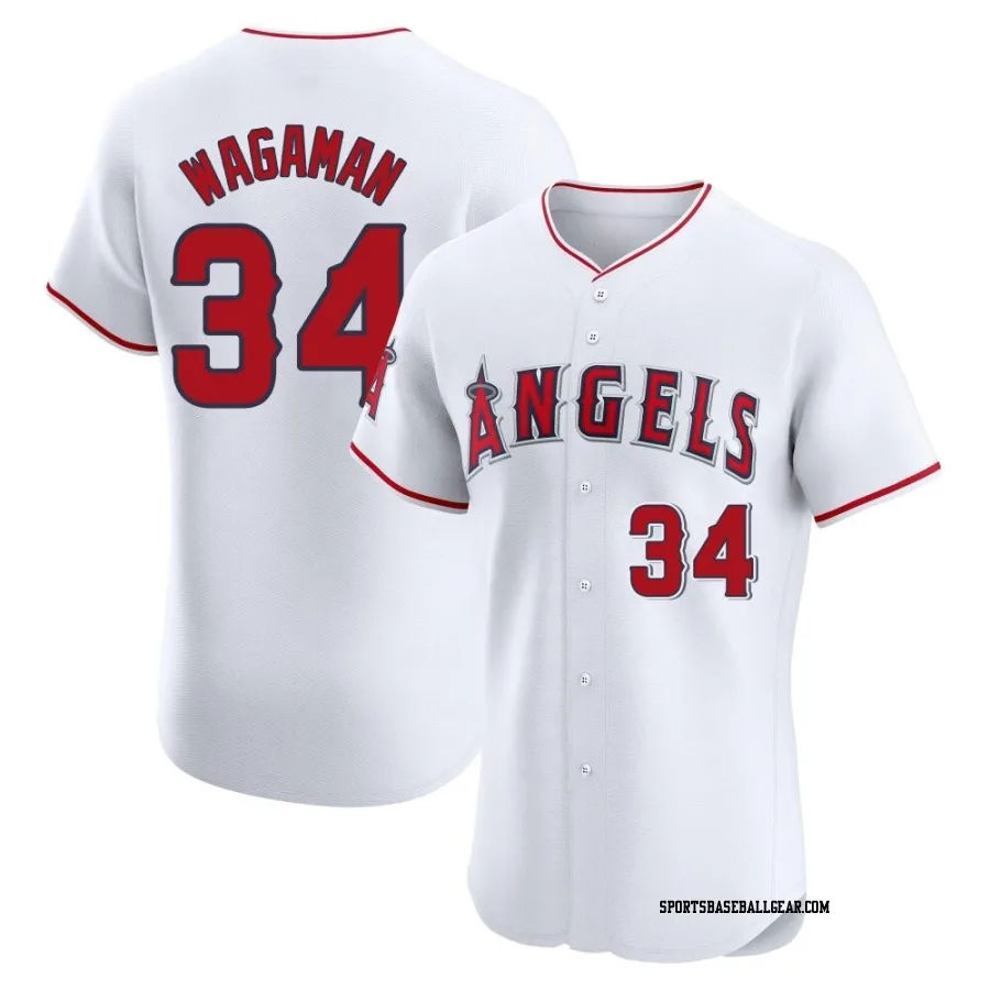 Eric Wagaman Men's Los Angeles Angels White Elite Home Jersey