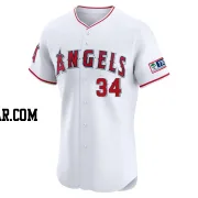 Eric Wagaman Men's Los Angeles Angels White Elite Home Patch Jersey