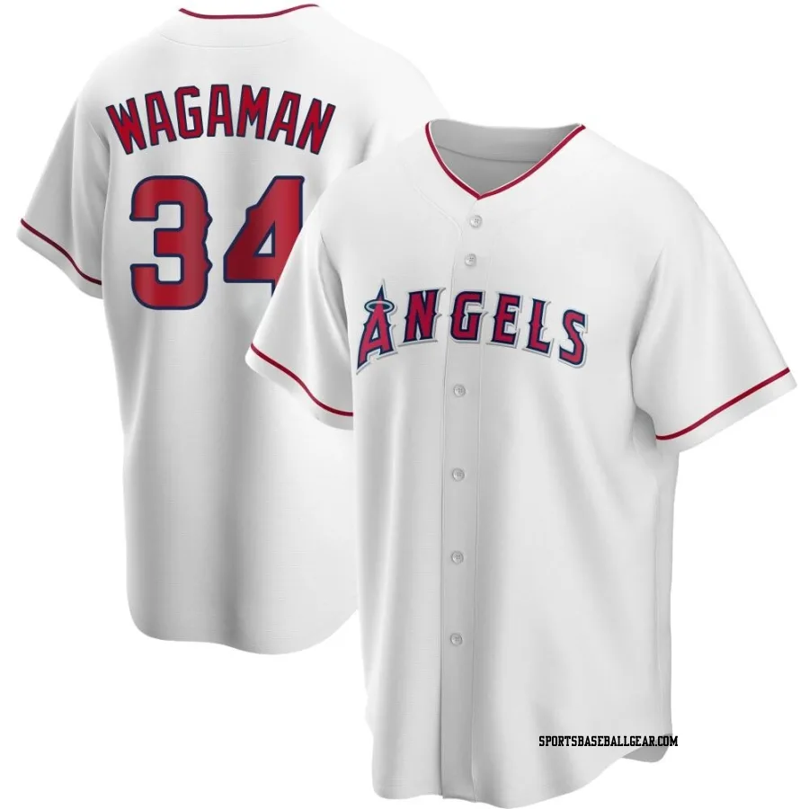 Eric Wagaman Men's Los Angeles Angels White Replica Home Jersey