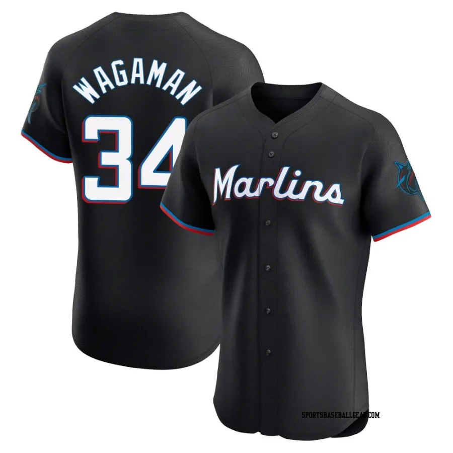 Eric Wagaman Men's Miami Marlins Black Elite Alternate Vapor Premier Jersey