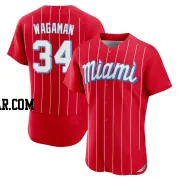 Eric Wagaman Men's Miami Marlins Red Authentic 2021 City Connect Jersey