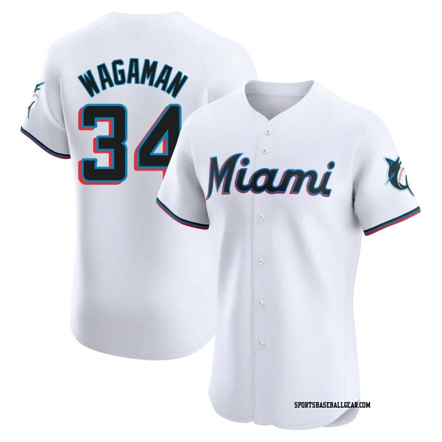 Eric Wagaman Men's Miami Marlins White Elite Home Jersey